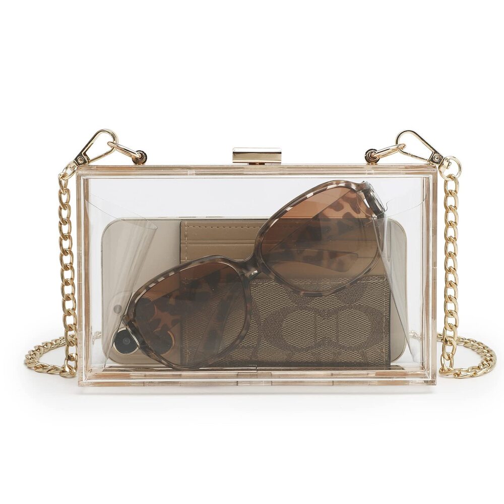 4424 Clear Clutch Purse Handbag , Clear Acrylic Crossbody Evening Bag View 6